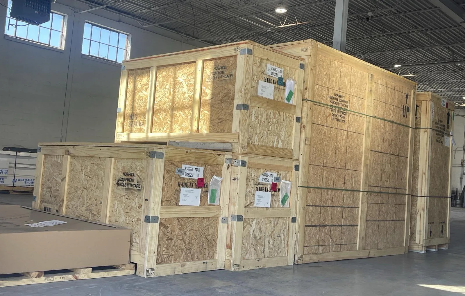 Wooden crates ready for loading